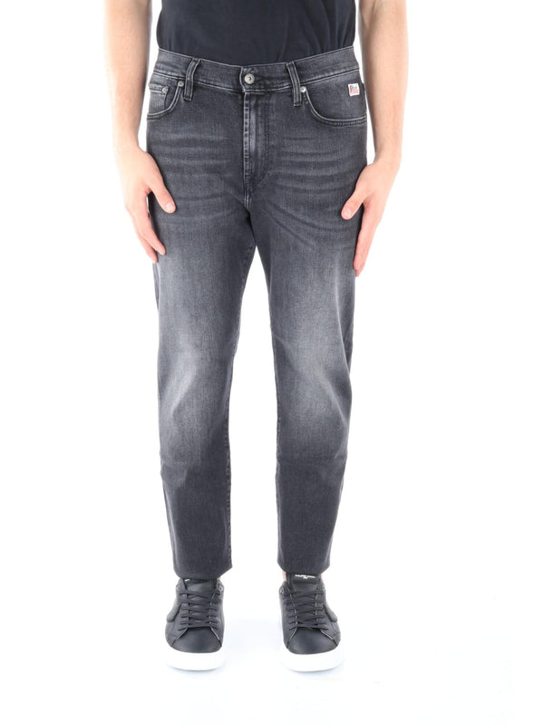 JEANS 5 TASCHE IN COTONE ROY ROGER'S DAPPER BLACK WEARED 10
